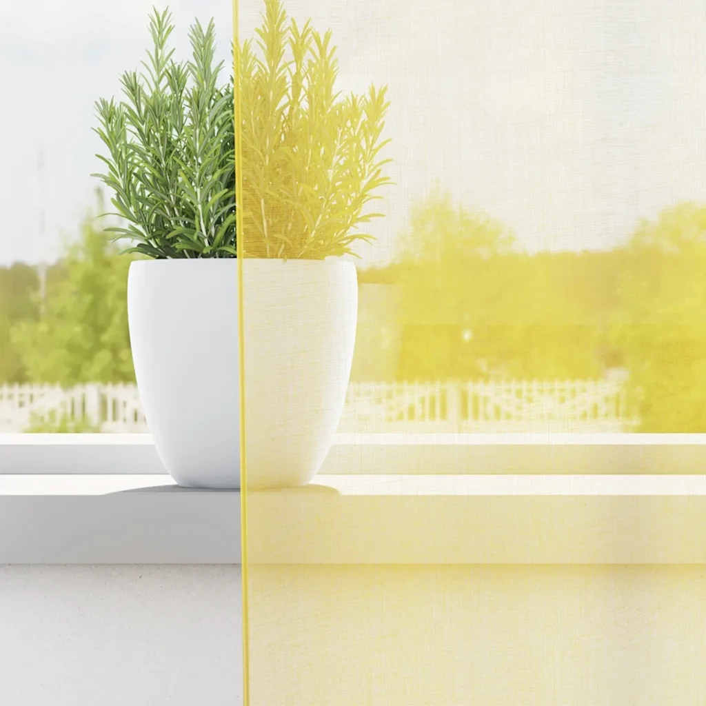 Tende in Voile con Occhielli 2 pz Giallo