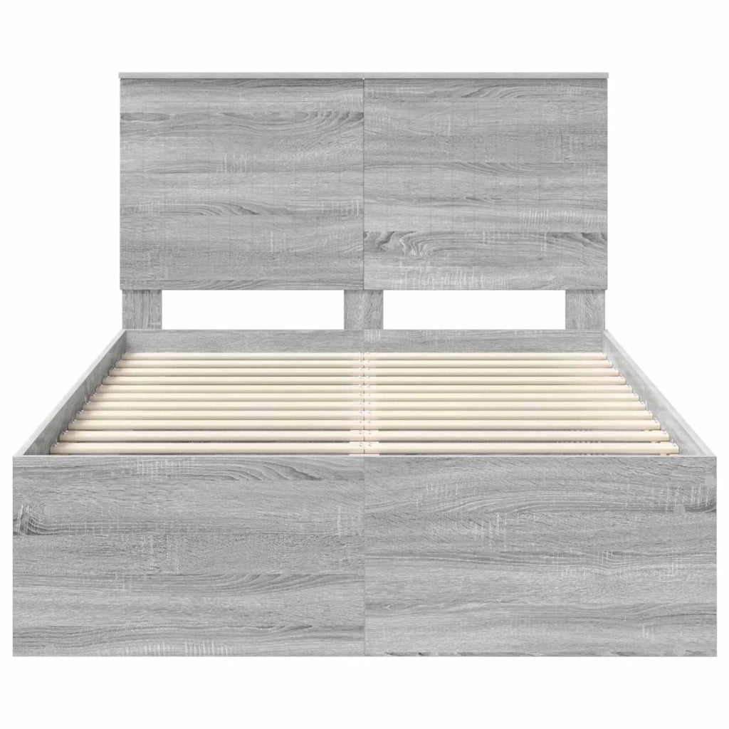 Letto matrimoniale | Letto per adulti | Struttura del letto Grigio Sonoma 120 x 200 cm Pino massello