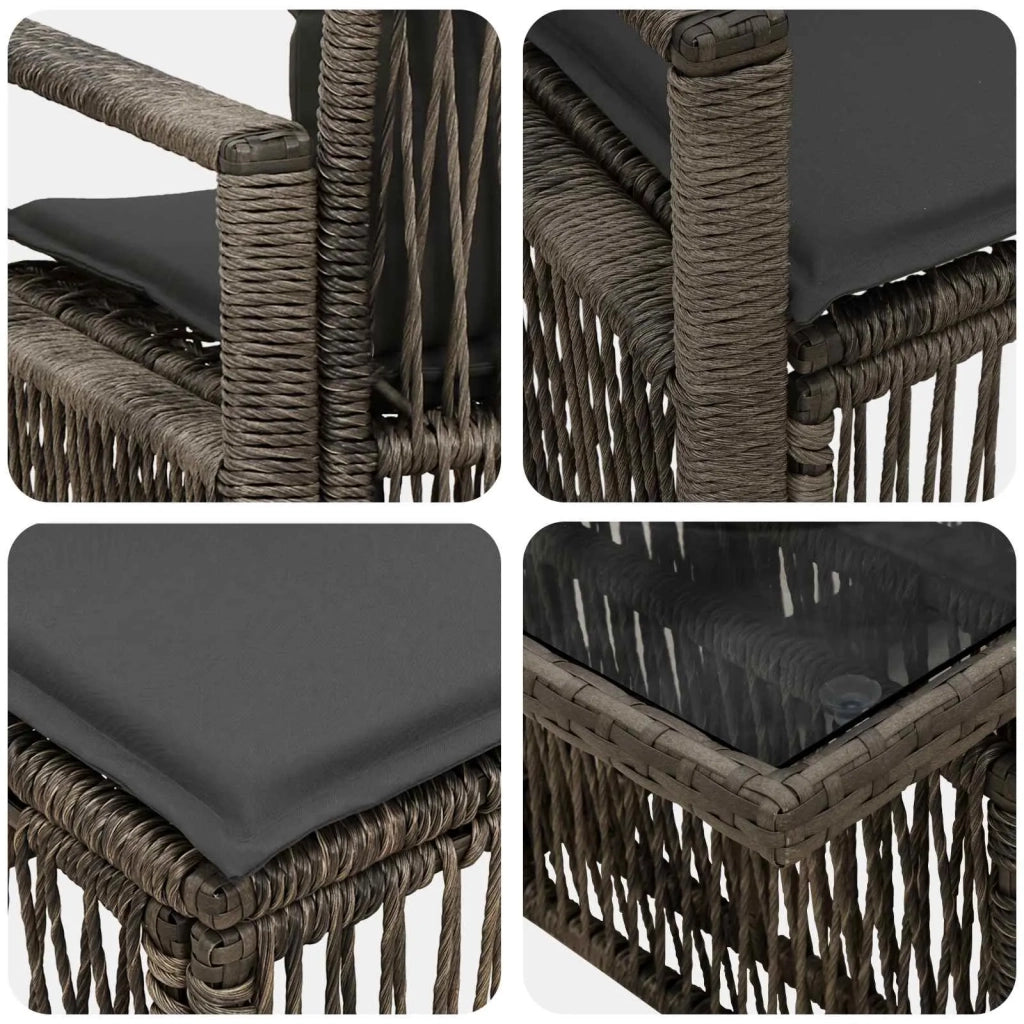 Set Divano da Giardino 7 pz Grigio e Grigio Scuro polyrattan 3437099