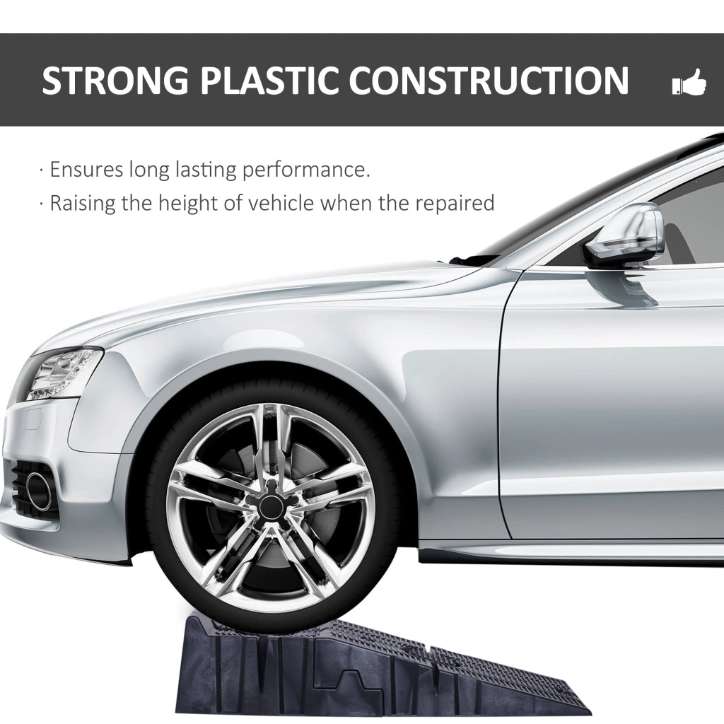 Set 2 Rampe per Auto Max 5 Tonnellate 91x30x21 cm in Plastica Neri
