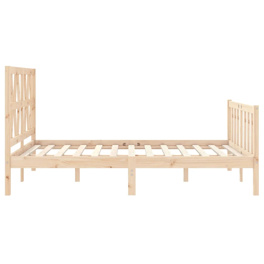 Letto senza Materasso-Struttura Letto 140x190 cm in Legno Massello di Pino 482193