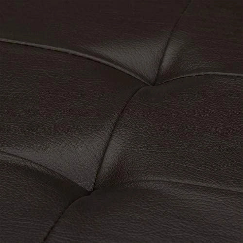 Sgabello pieghevole in materiale sintetico pouf contenitore pieghevole 114 cm marrone 13_0002807