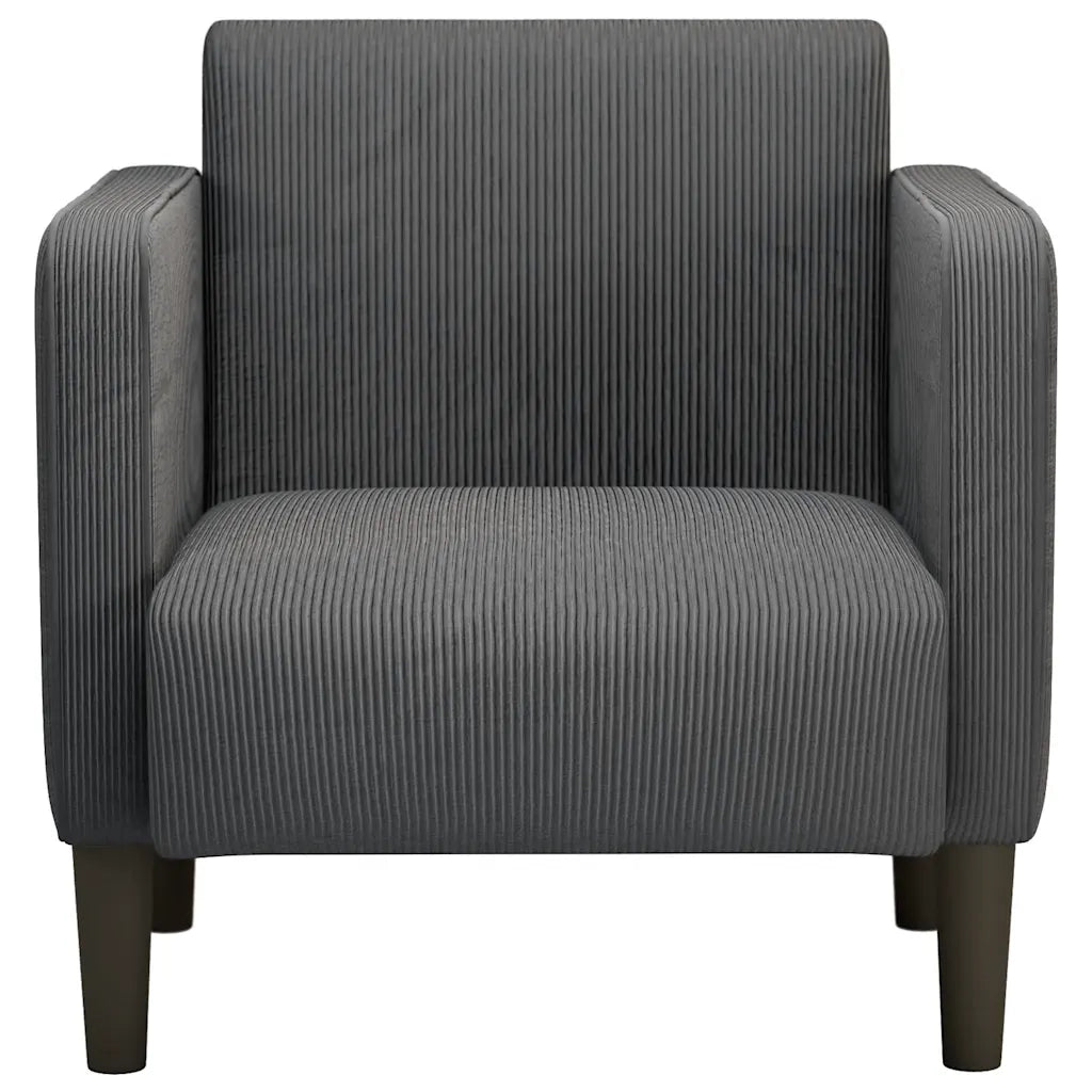 Divano Sedia con Braccioli-Poltrona-Sofa Relax Grigio Scuro 54 cm Tessuto a Coste