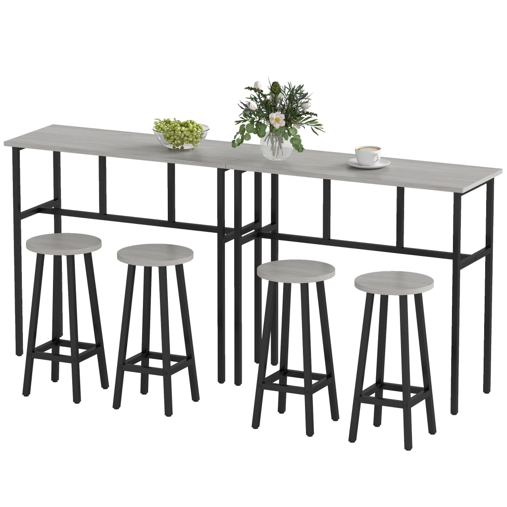 Set tavolo bar 6 pezzi ¨C Minimal ¨C grigio + nero