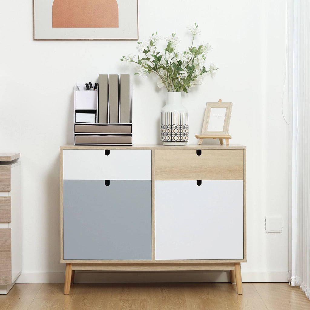 Armadio Battente con Cassetti ¨C zephmum ¨C Multicolore 100x40x79.5cm