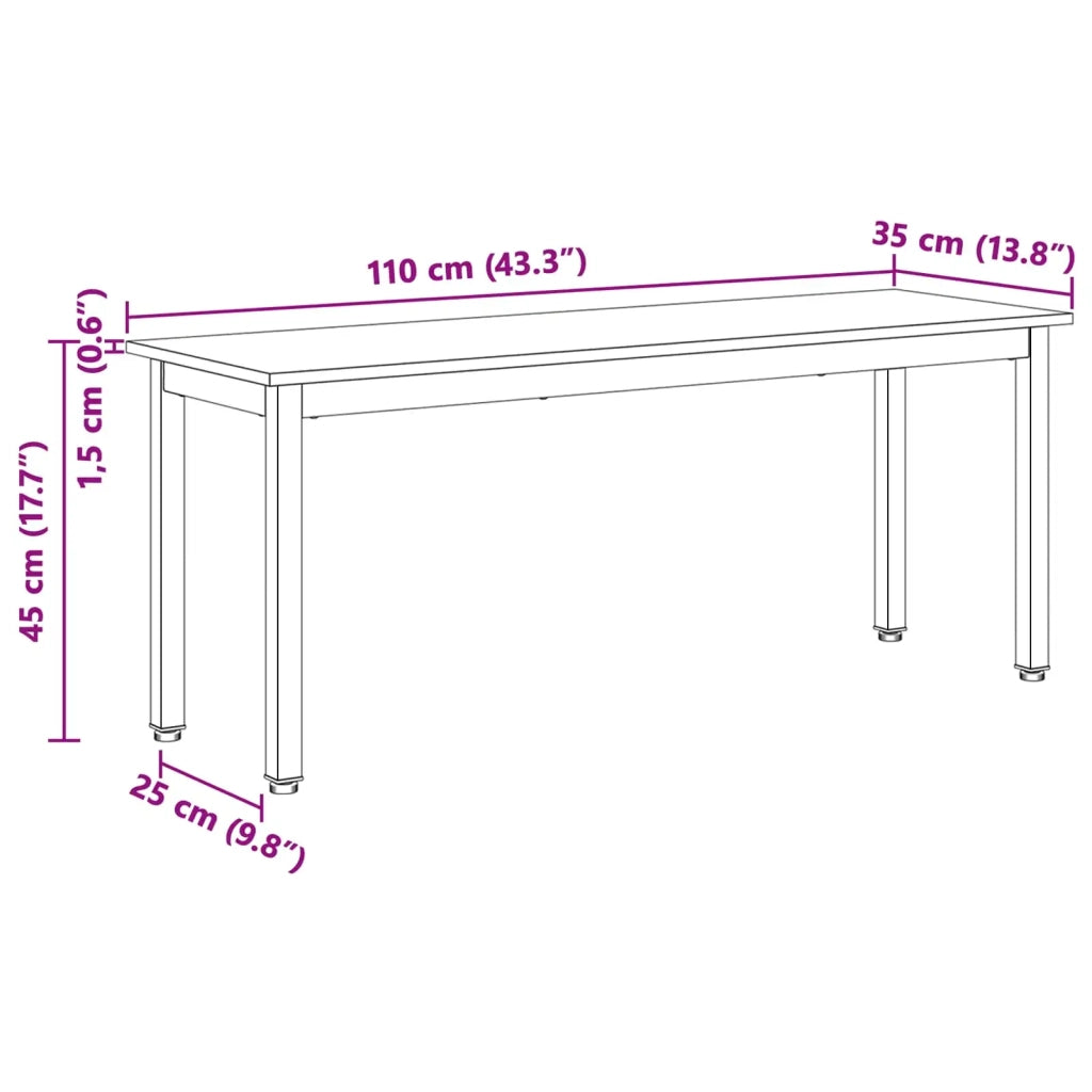 panchina Bianco 110 x 35 x 45 cm Pino massello 892774