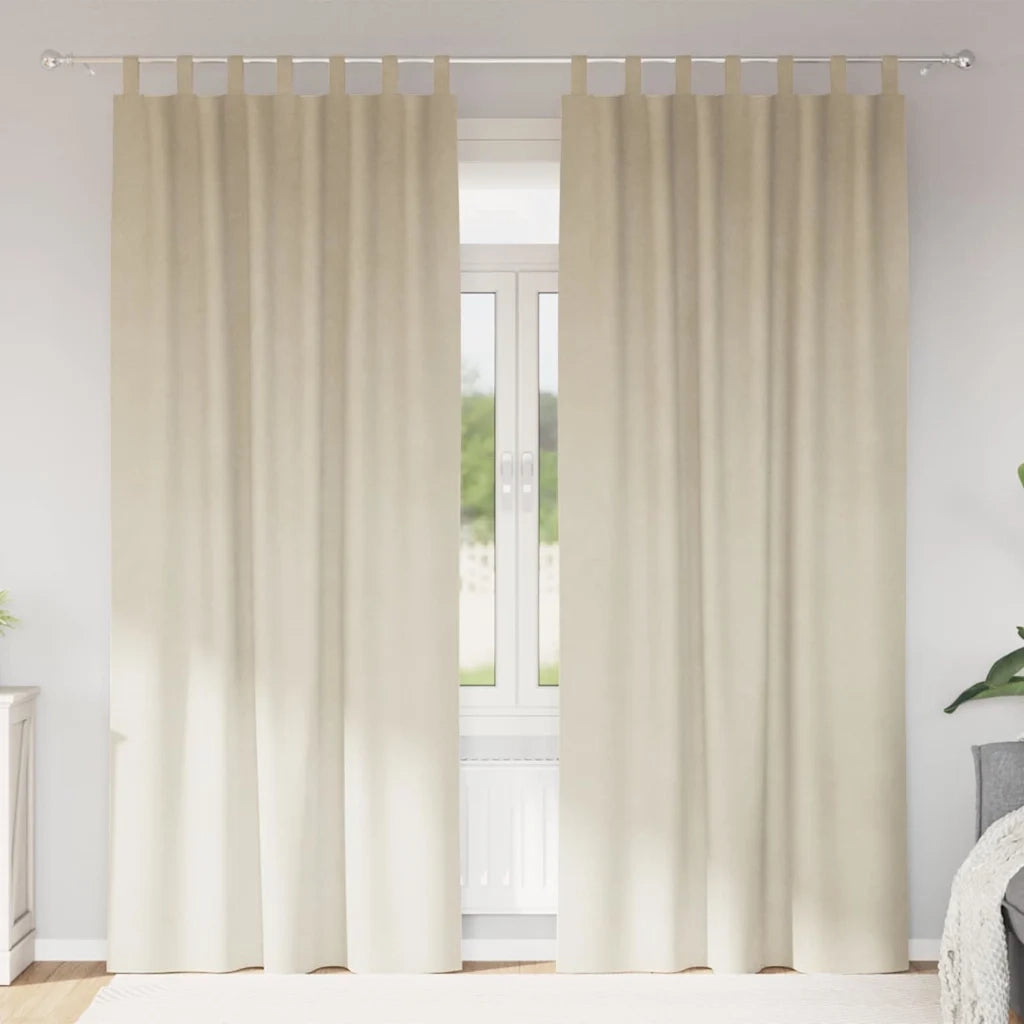 Tende Oscuranti | Tende Blackout 2 pz Crema 140 x 260 cm Velluto