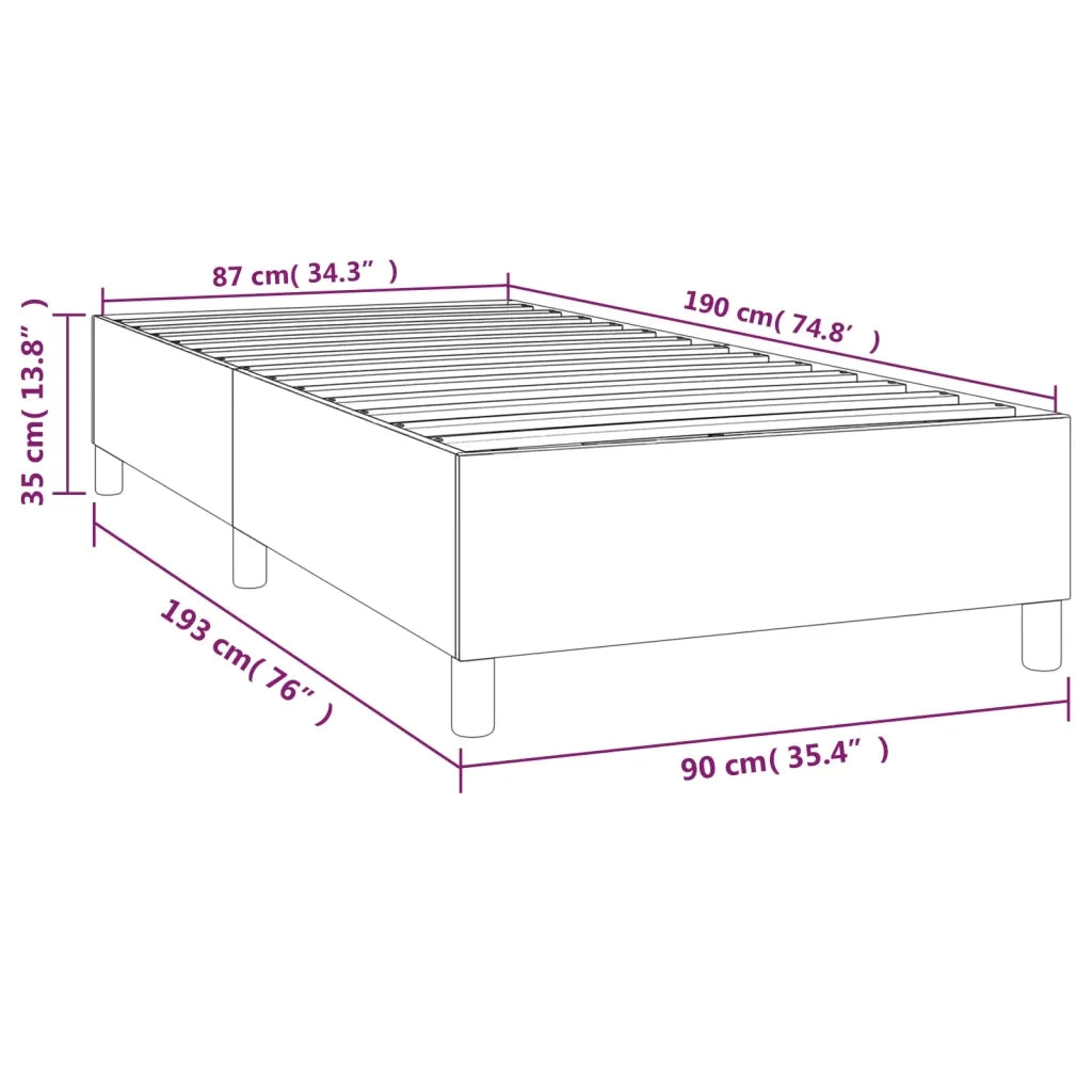 Letto singolo | Letto per adulti | Struttura Letto a Rete a Molle Marrone Scuro 90x190 cm Tessuto