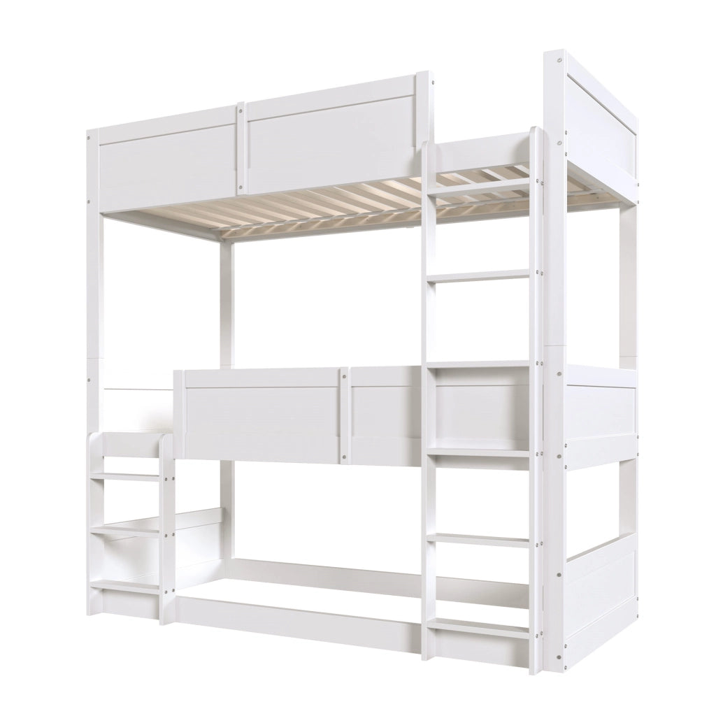 LETTO a castello triplo 90x200 cm in legno bianco