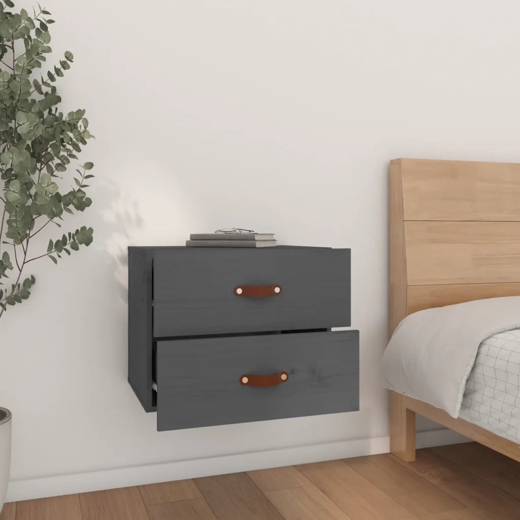 Comodino a Muro Grigio 50x36x40 cm 820980