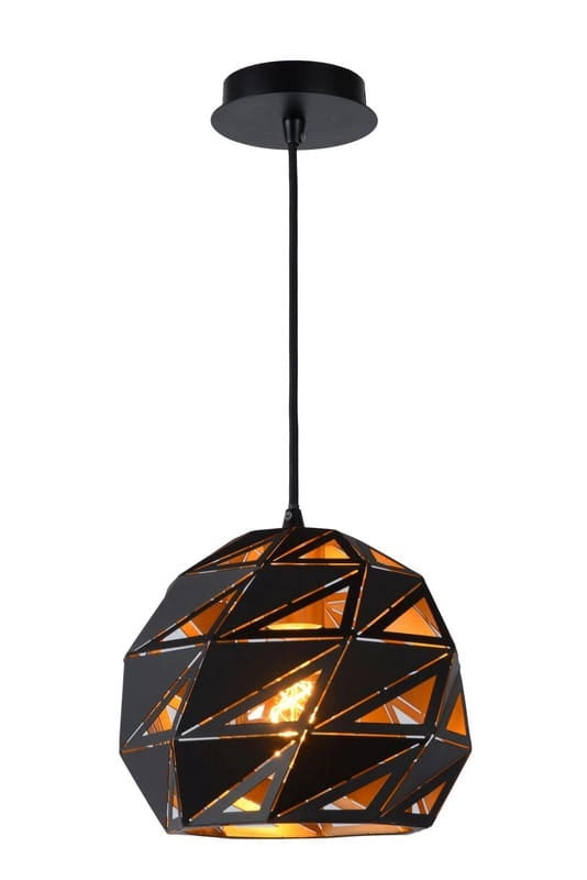 Lampada a sospensione Lucide Malunga nera Ø25 E27 metallo