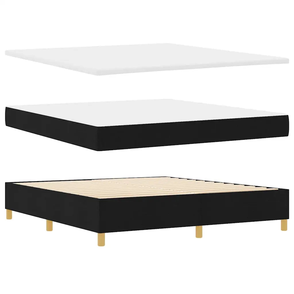 Letto a molle con materasso Nero 200 x 180 cm Tessuto 3340769