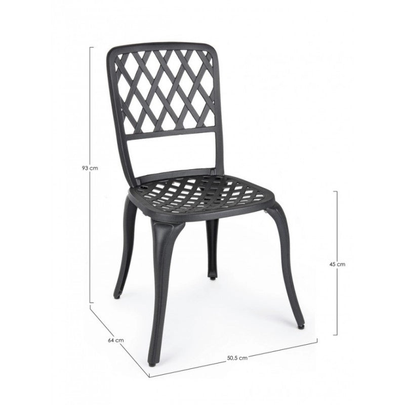 Sedia alluminio antracite esterno cm 44 x 46 x  89h
