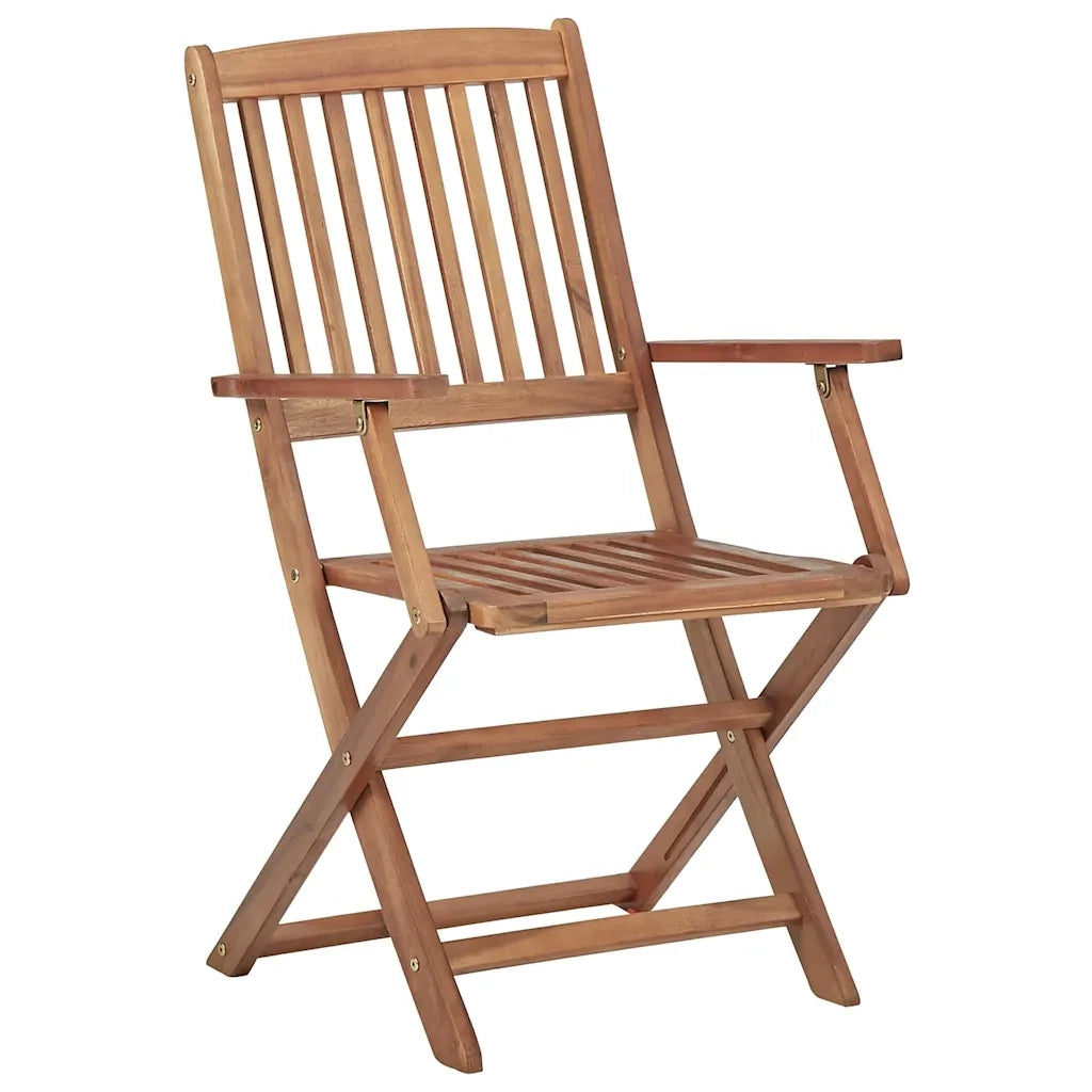 Sedie da Giardino Pieghevoli 8 pz con Cuscini Massello Acacia 3075091