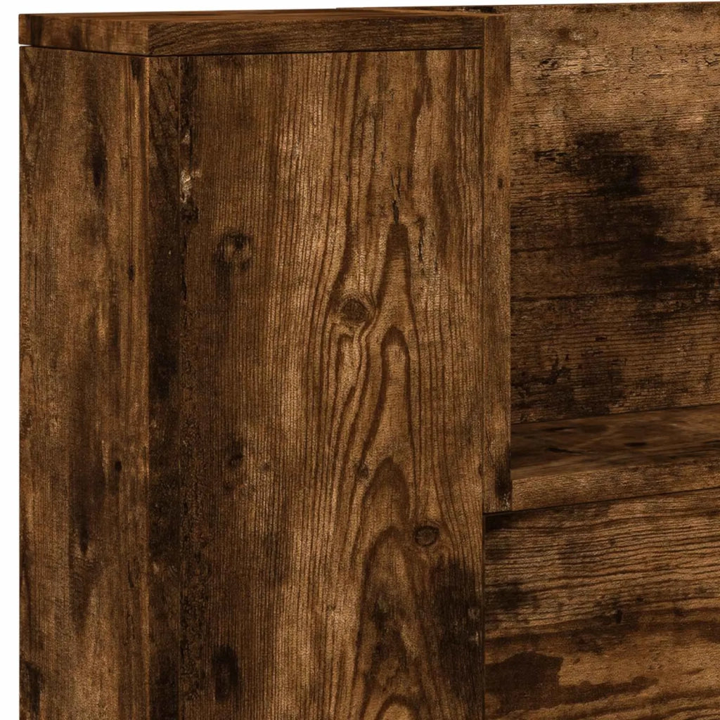 Testiera | Testata con Mobile e LED Quercia Affumicata Legno multistrato