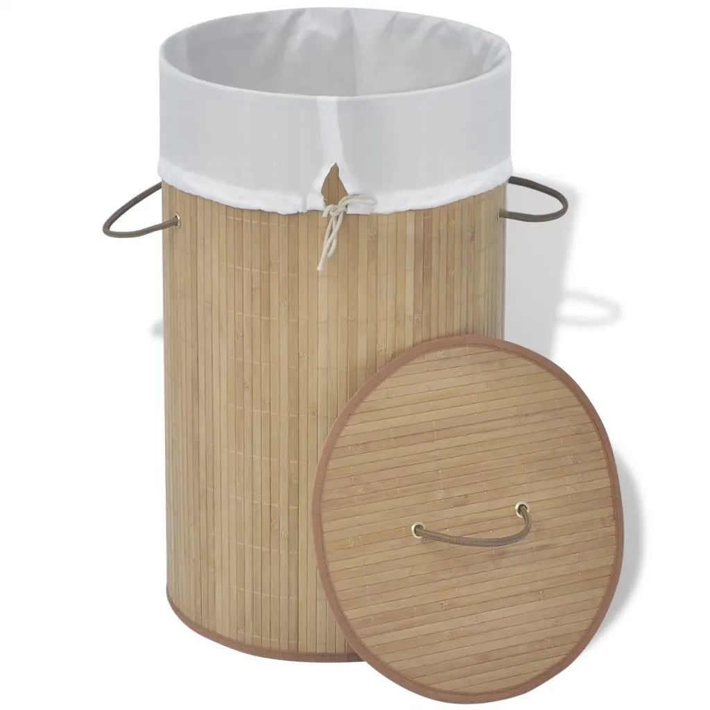 Cesto Portabiancheria in BambÃ¹ Rotondo Colore Naturale cod mxl 47466