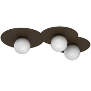 Plafoniera Flat 3 luci E27 bruna bianca Luminex