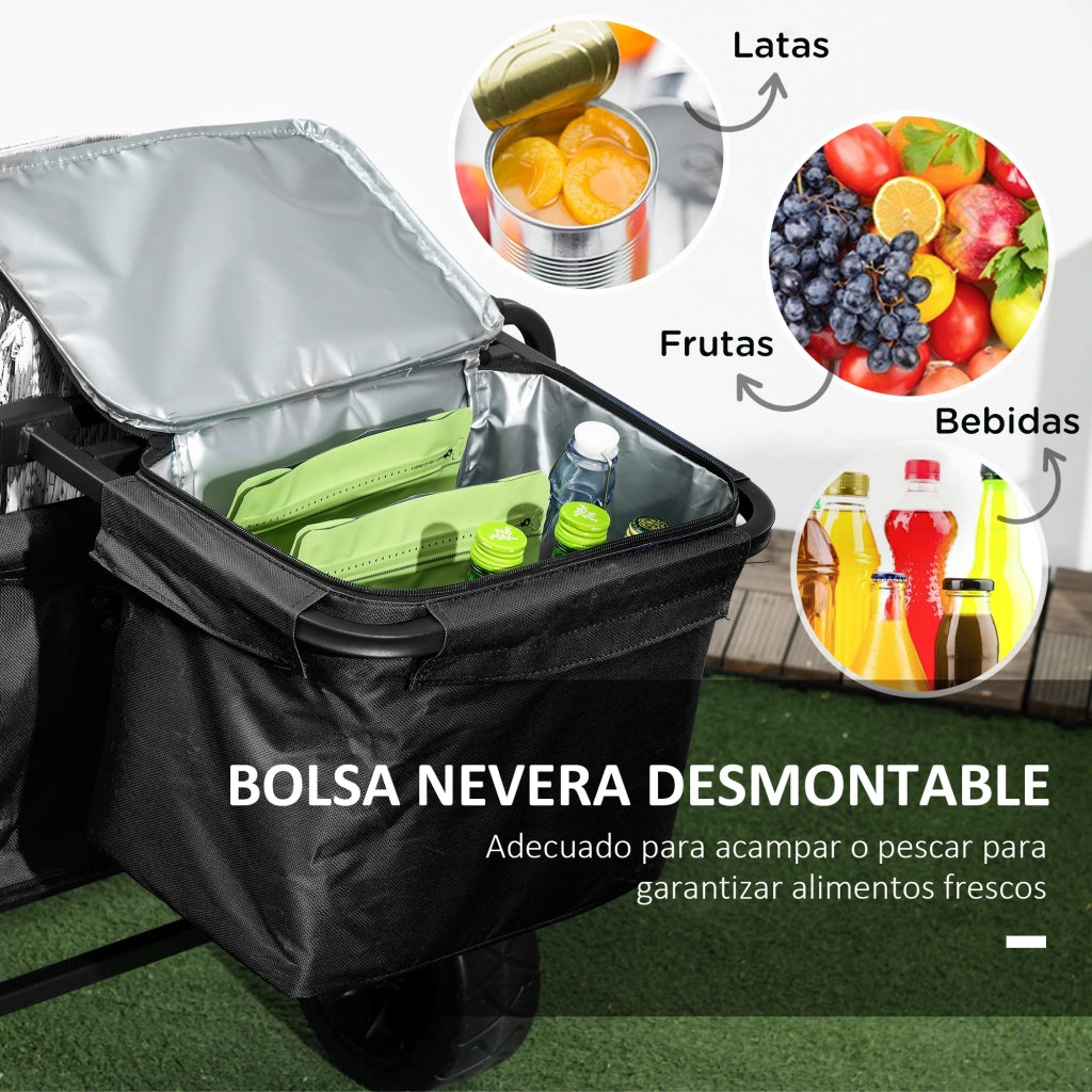 Carrello Pieghevole con Sacchetto Termico ¨C Minimal ¨C Nero