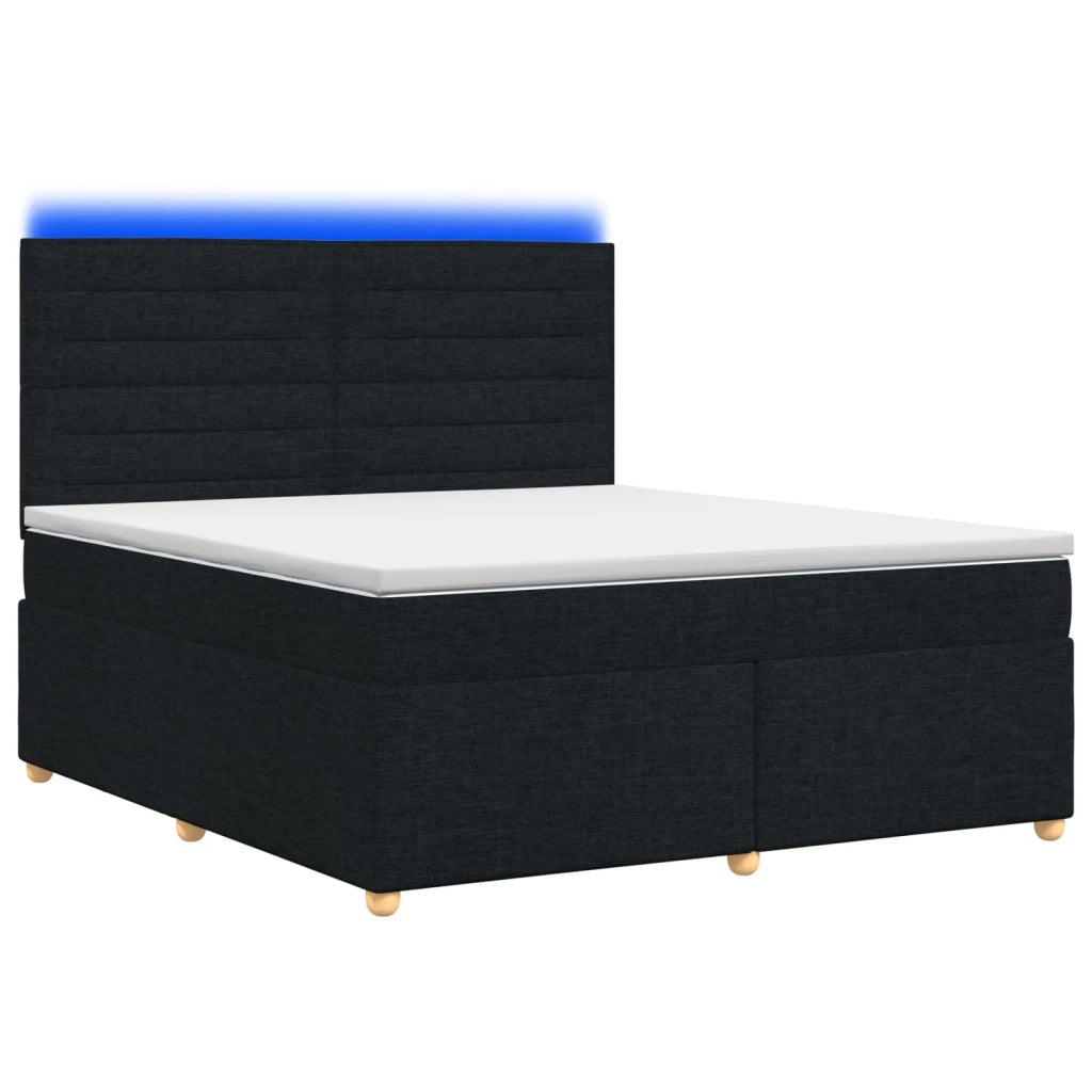 Letto box spring con materasso Nero 180 x 200 cm Tessuto 3455401