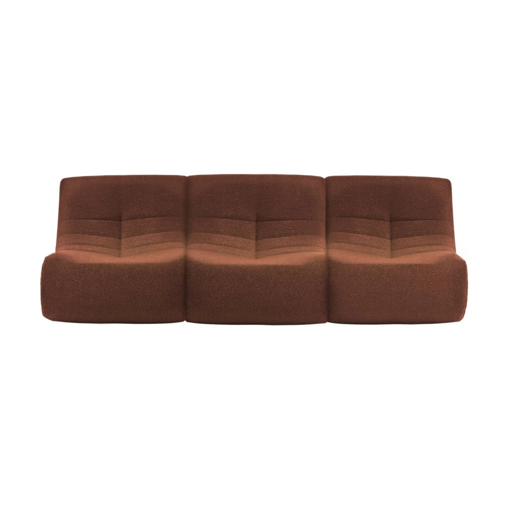 Divano modulare in bouclé, 3 posti, terracotta