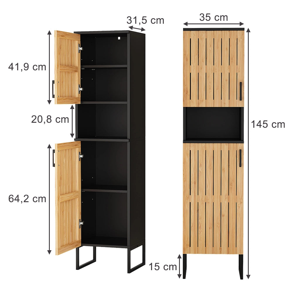 Vicco Mobiletto da bagno Bambù 35 x 145 cm