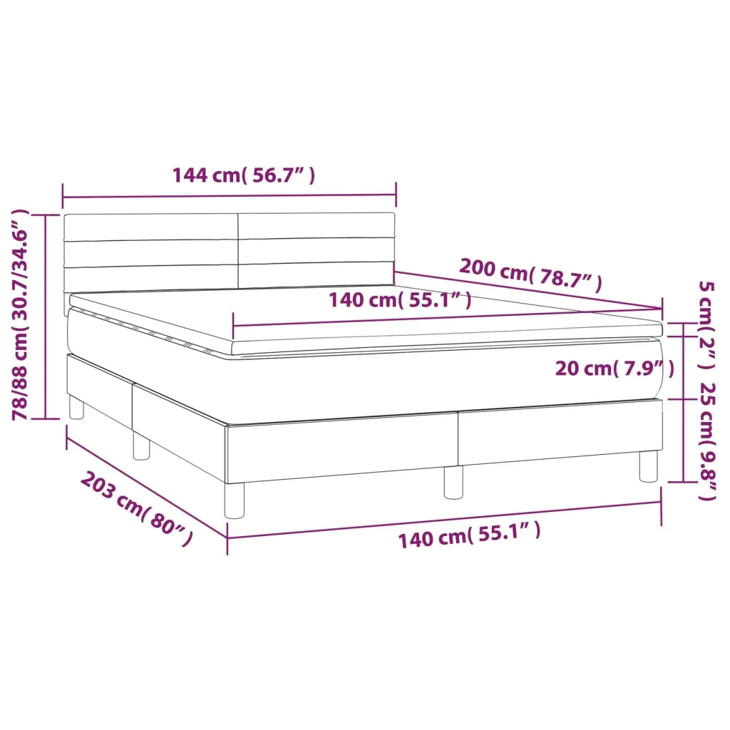 Giroletto a Molle con Materasso Tortora 140x200 cm in Tessuto 3140141
