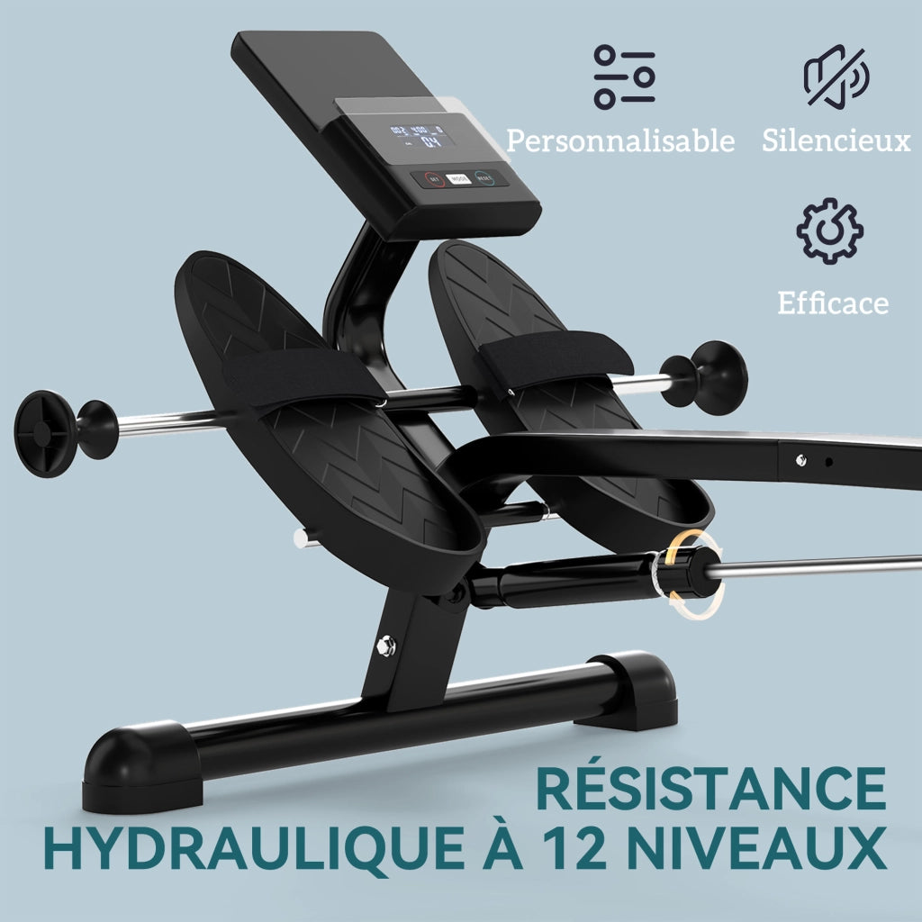 Vogatore 12 livelli idraulico con schermo LCD ¨C zephmum ¨C 130 kg max, nero