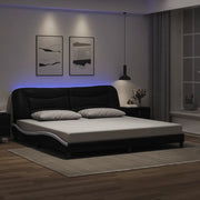 Giroletto con LED senza Materasso Hvar Nero e Bianco 200x200 cm