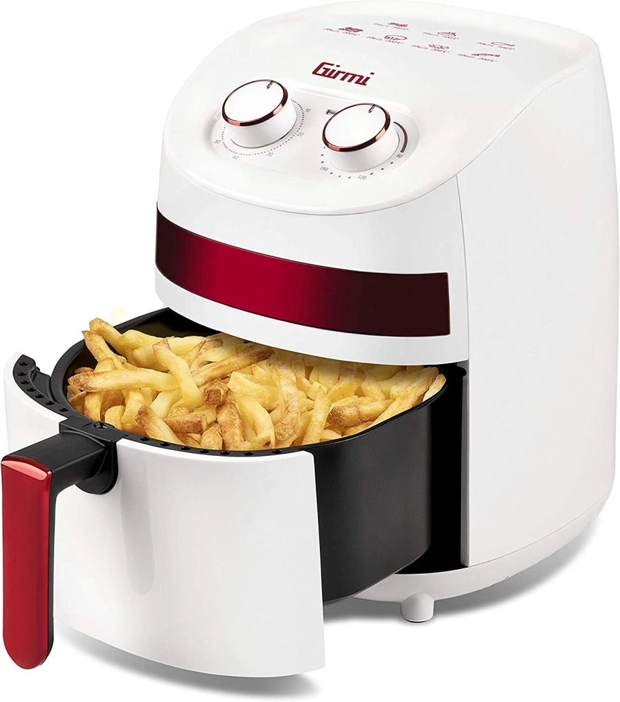 GIRMI FRIGGITRICE AD ARIA CON CAPIENZA 3,200 LT DA 1000 W COLORE BIANCO E ROSSO