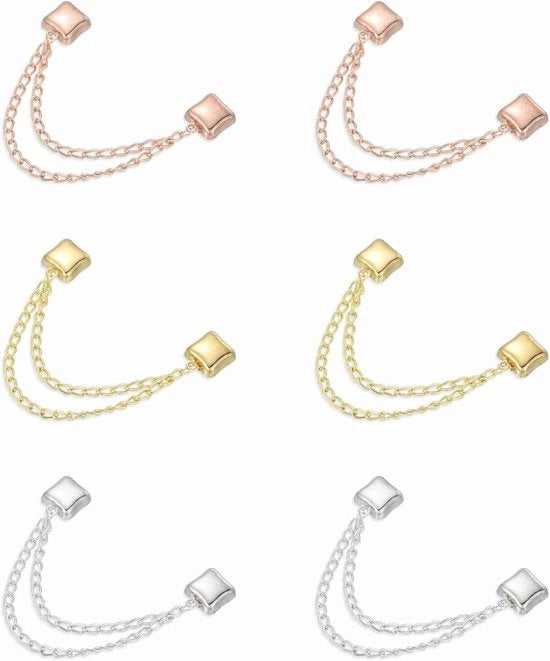 Clip magnetiche per sciarpe e pantaloni con catena (6 pezzi)