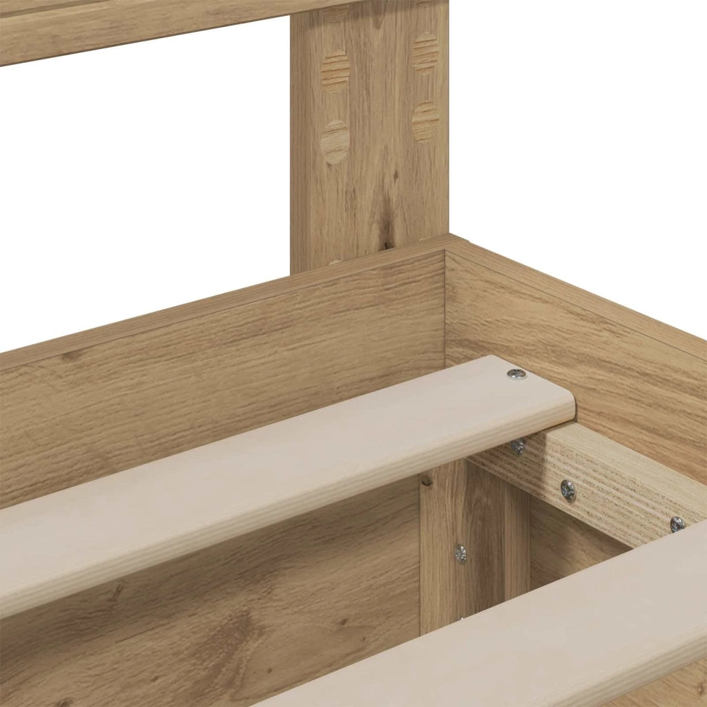 Bed Frame with Storage and Headboard Artisan Oak 180 x 200 cm 3445838