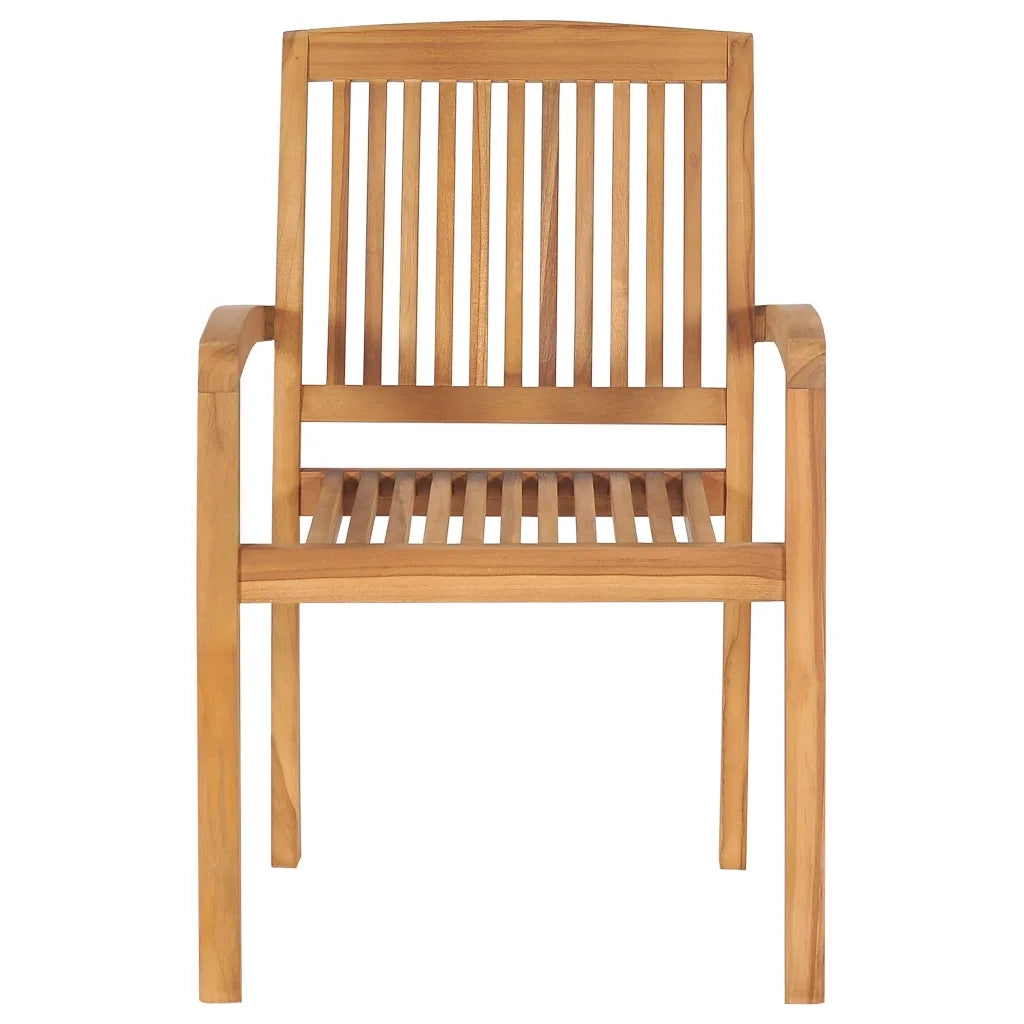 Sedie da Giardino Impilabili 8 pz con Cuscini Massello di Teak 3073250