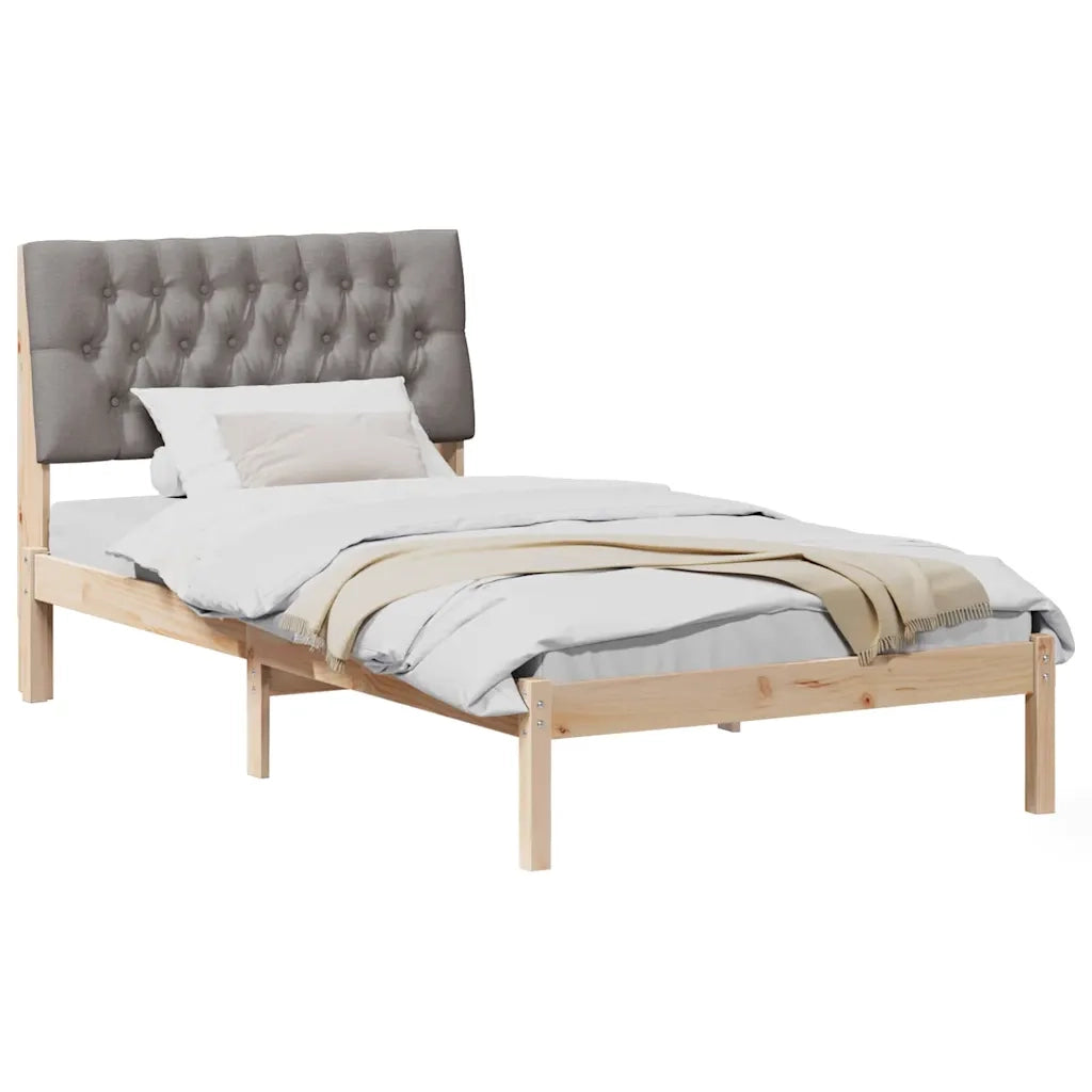 Letto con Testiera Rivestita con testiera Marrone 100 x 200 cm 878842