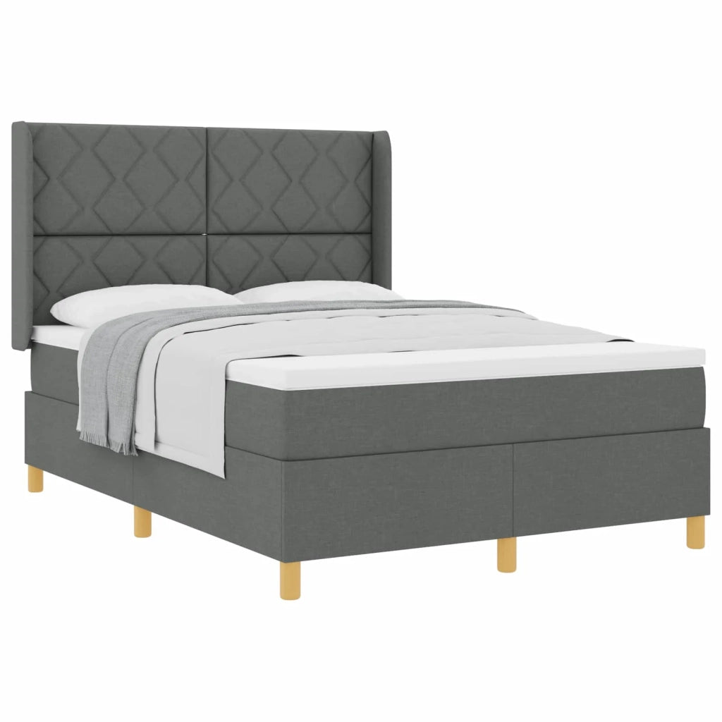 Letto a molle con materasso Grigio scuro 160 x 200 cm Tessuto 3341904