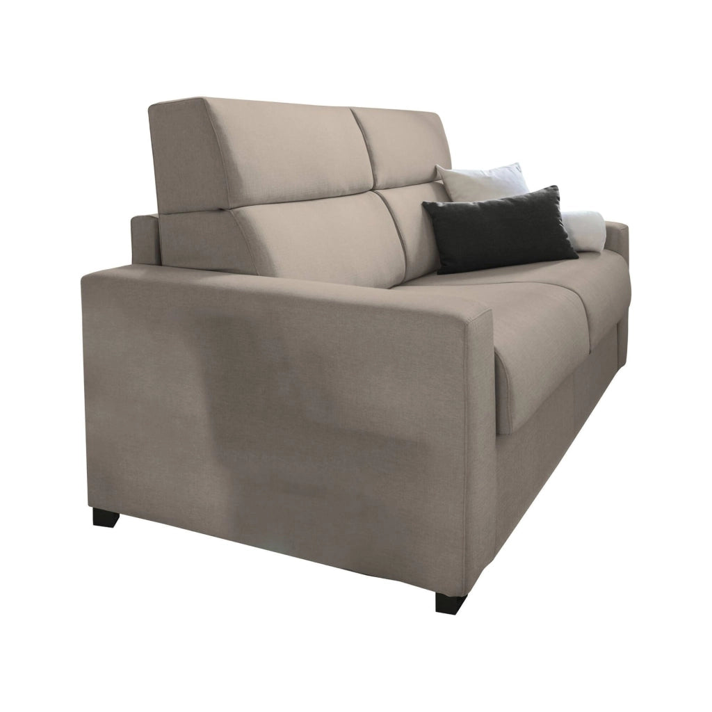 None, Divano Letto 2 Posti Sfoderabile Made in Italy, 180x95 cm Grigio Tortora