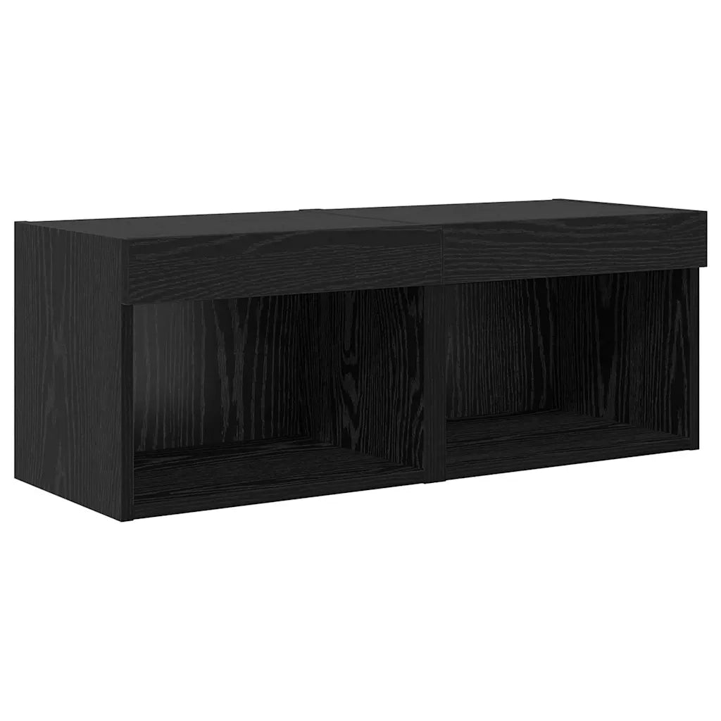 Unit¨¤ per TV a Muro 5 pz | Armadietto TV | Mobile Porta TV Rovere Nero Legno multistrato