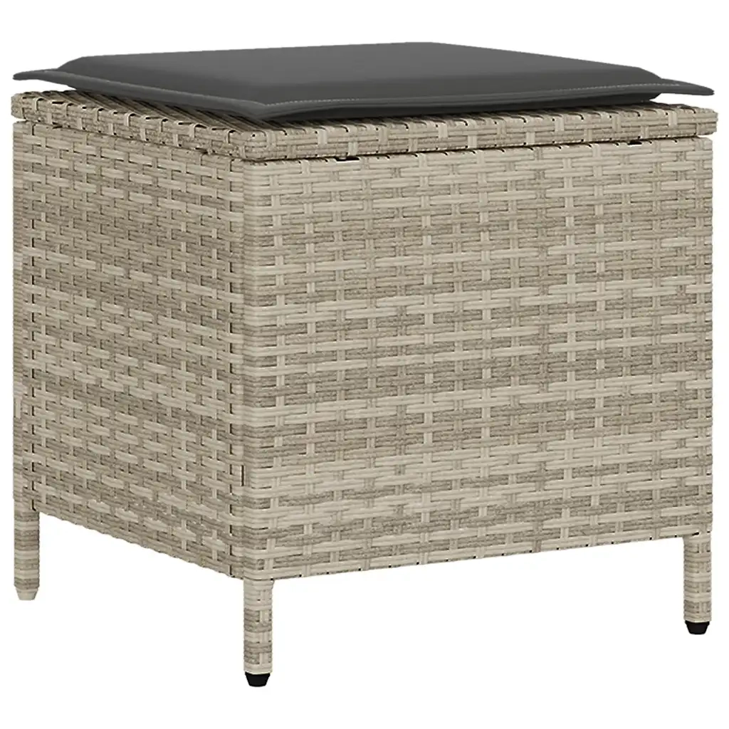 Set Divano da Giardino 6pz con Cuscini Grigio Chiaro Polyrattan 3324589