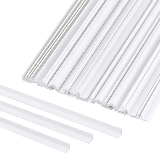 Stecchi rettangolari 30 pezzi - Profili angolari a L - ABS - 252 x 5,5 mm - Decorazione per modellismo - Resistenti e duraturi