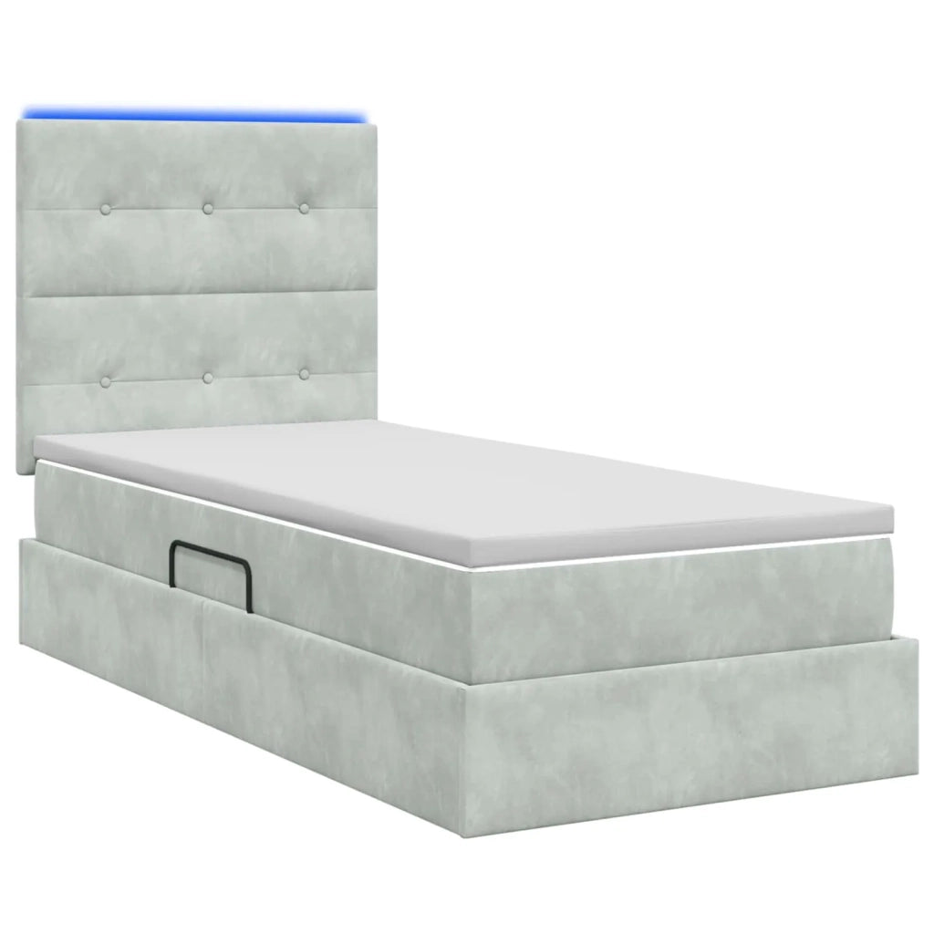 Letto con contenitore LED e materasso Grigio Chiaro 3460110