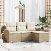 Set Divano da Giardino con archiviazione 4 pcs Beige polyrattan 3354320