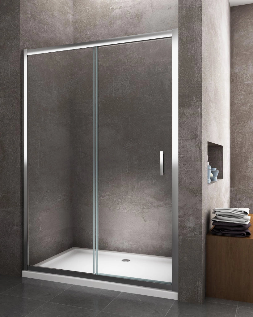 Porta doccia vetro 6 mm per installazione in nicchia Altezza 190 cm installazione reversibile cm 105-110