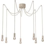 Lampada sospesa Spindel 7xE27 beige metallo Luminex