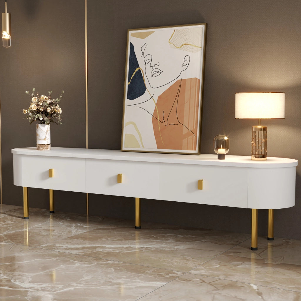 Lowboard bianco in MDF lunghezza 174 cm