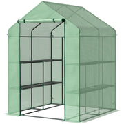 Serra da giardino con 8 ripiani ¨C zephmum ¨C verde acciaio plastica 143x138x190 cm