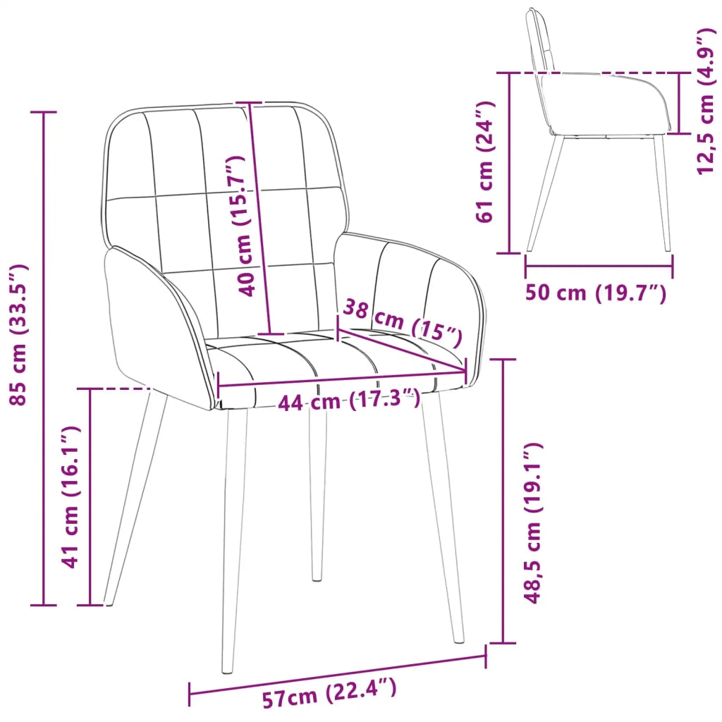 Sedie da pranzo 6 pcs Velluto (V) Grigio Scuro 3428176