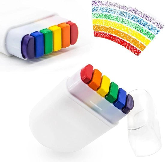 Accessori di trucco arcobaleno per feste all'aperto.