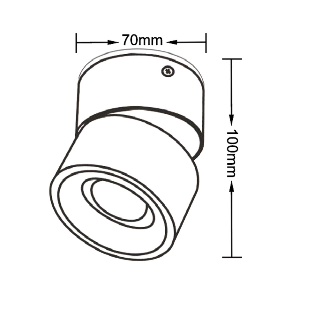 Spot soffitto rotondo bianco orientabile LED CCT 10W