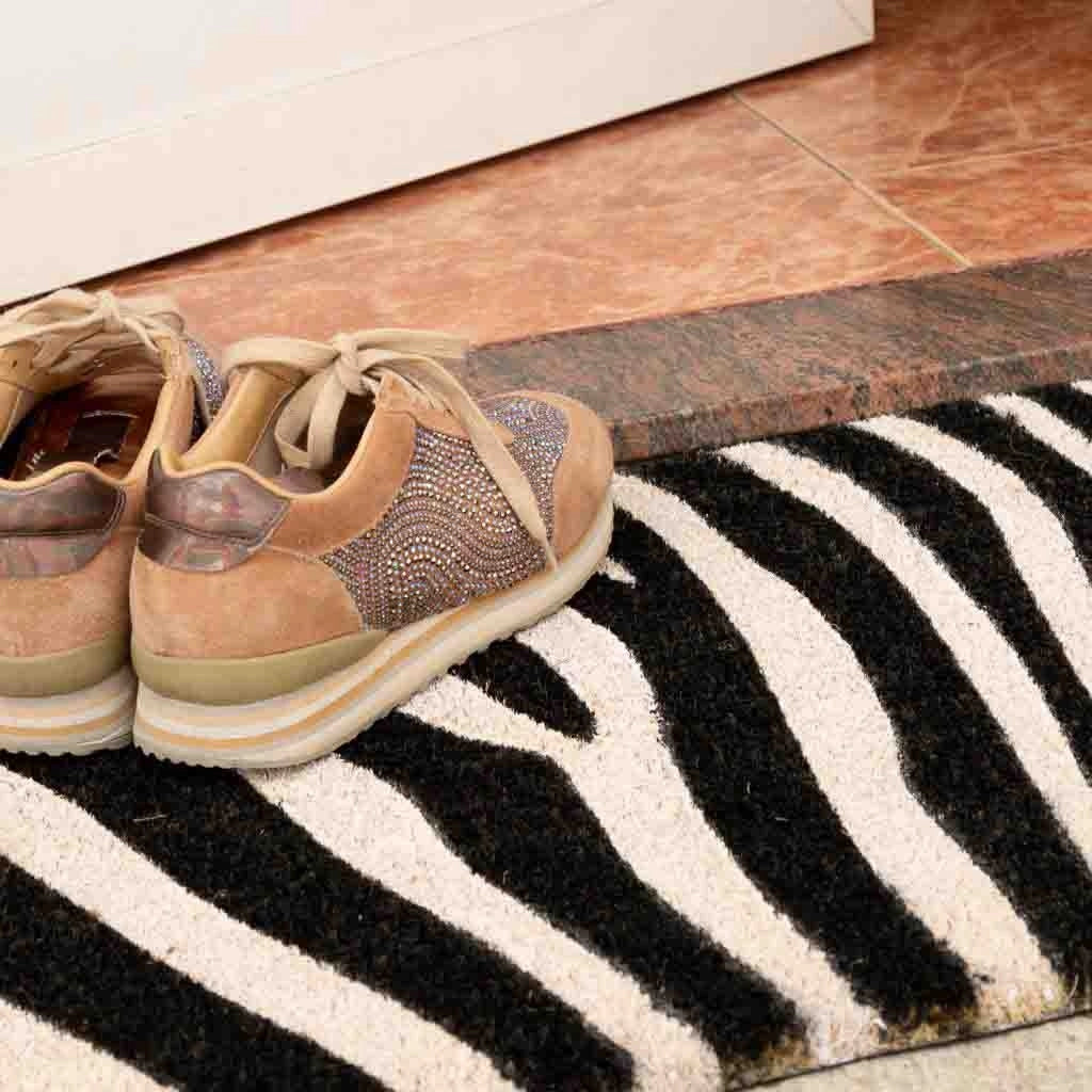 Tappeto di cocco stampa zebra 45x75