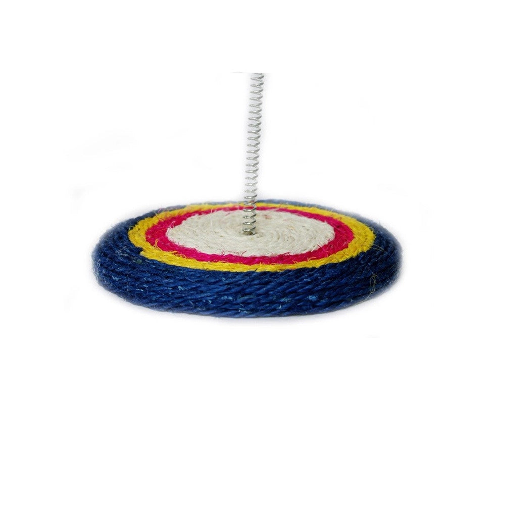 Trade Shop - Gioco Con Pupazzo Topolino Palestra Per Gatto Unghie Tiragraffi Base Molla -