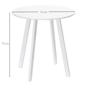 Tavolo rotondo da cucina e sala da pranzo bianco Ø72 x 75 cm